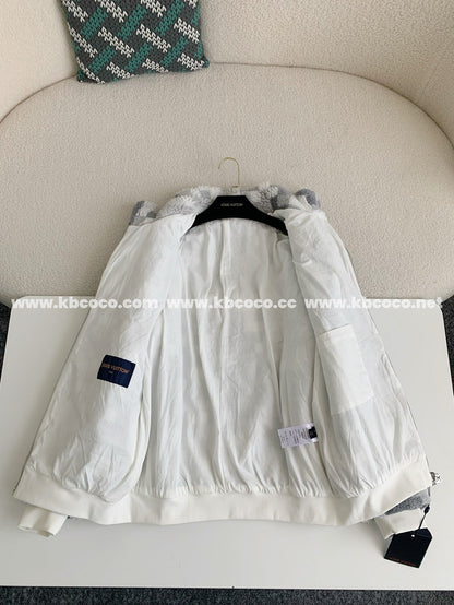 「#3929」Louis Vuitton Ski Series FW24 Checkerboard Color-Block Fleece Jacket