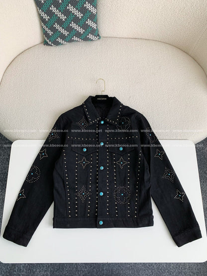 「#3763」LV turquoise rivet denim jacket