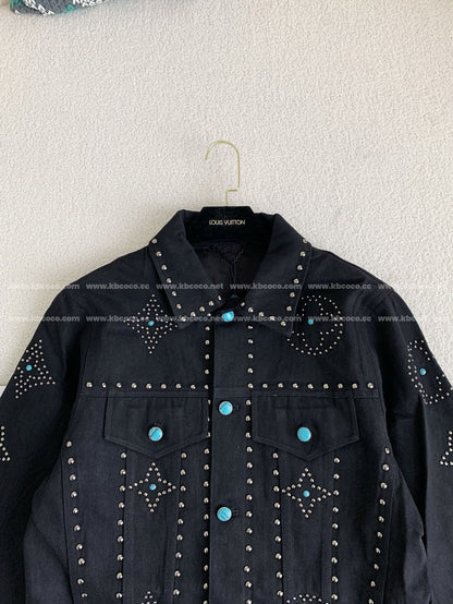 「#3763」LV turquoise rivet denim jacket