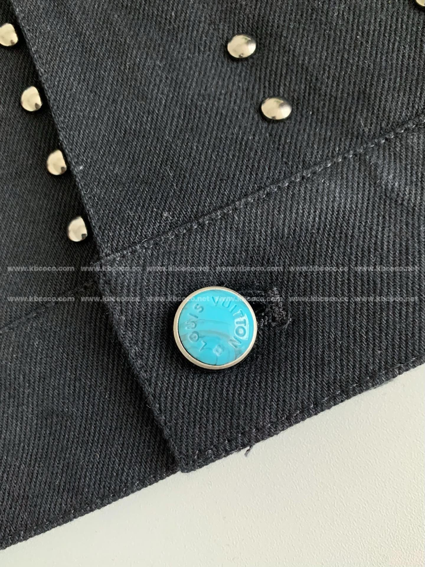 「#3763」LV turquoise rivet denim jacket