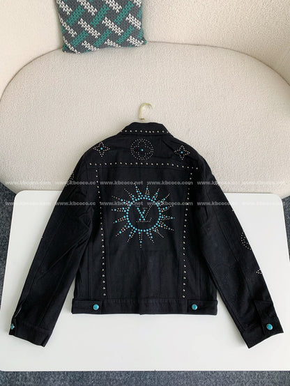 「#3763」LV turquoise rivet denim jacket