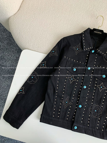 「#3763」LV turquoise rivet denim jacket