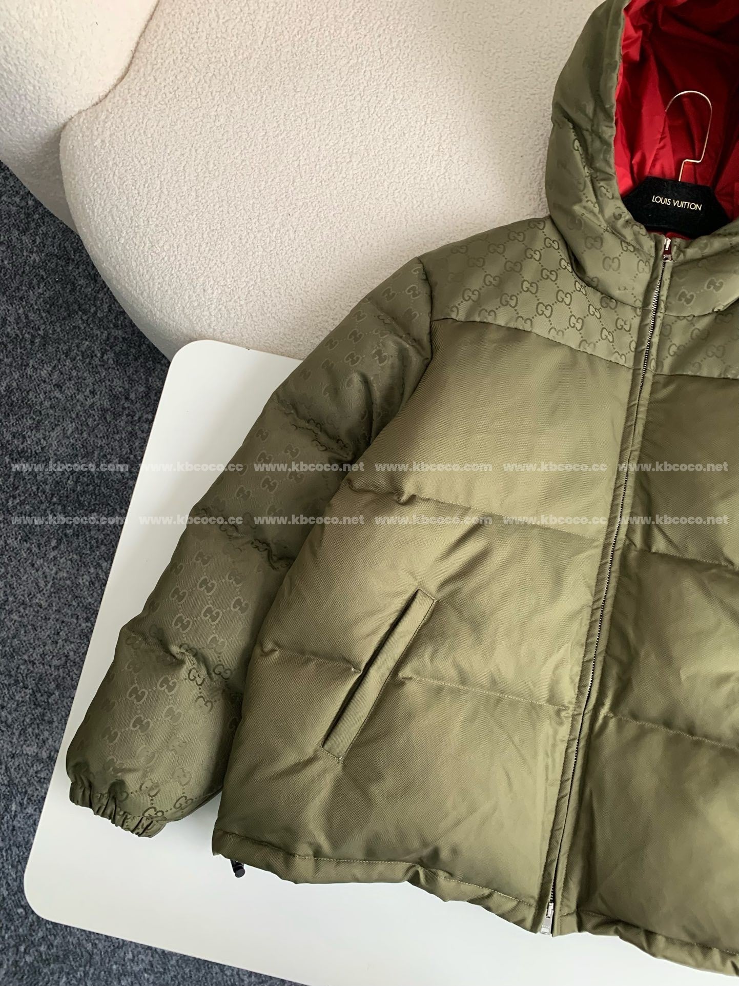 「#4005」Gucci Hooded patterned down jacket