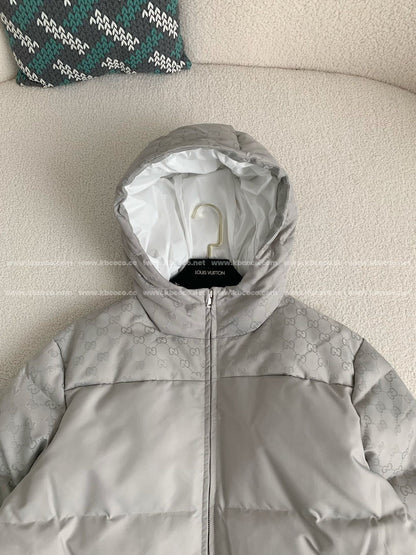 「#4006」Gucci Hooded patterned down jacket