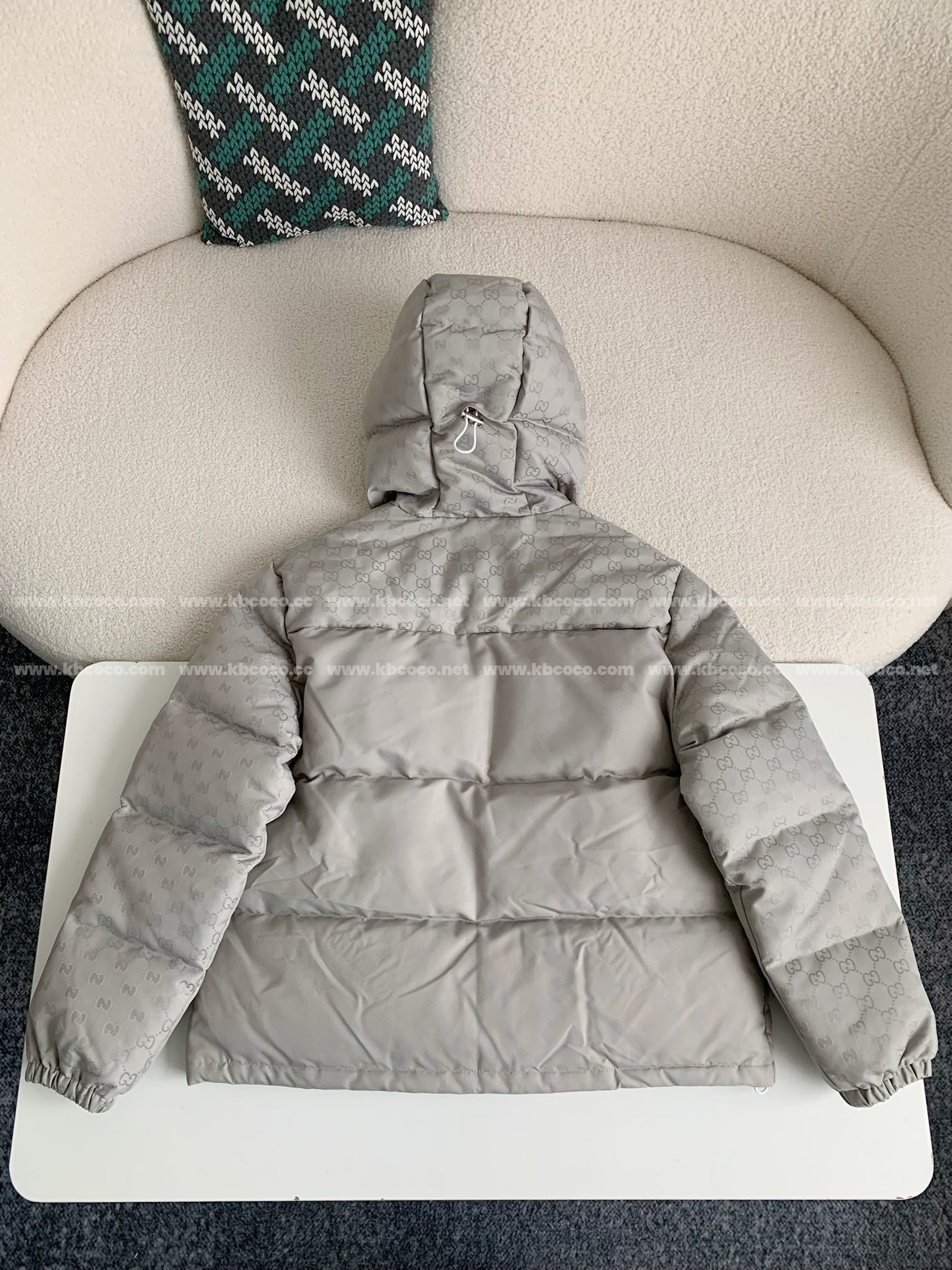 「#4006」Gucci Hooded patterned down jacket