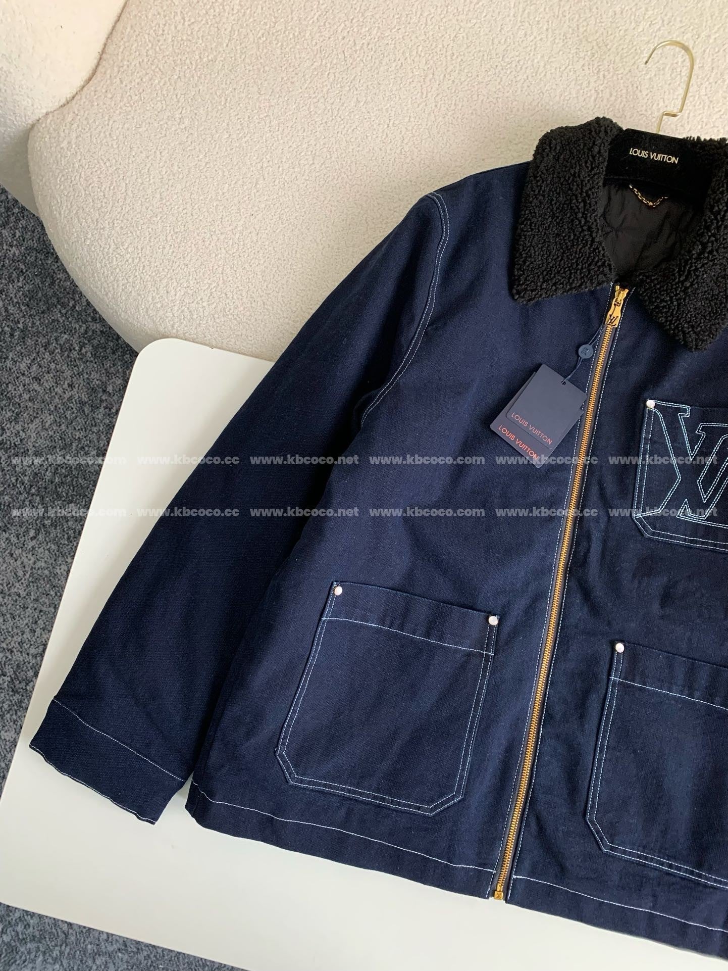 「#4007」Louis Vuitton SS25 Zippered open-and-closed spliced turn-down collar jacket