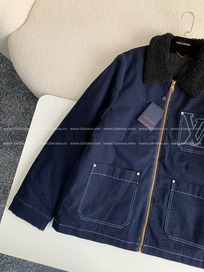 「#4007」Louis Vuitton SS25 Zippered open-and-closed spliced turn-down collar jacket