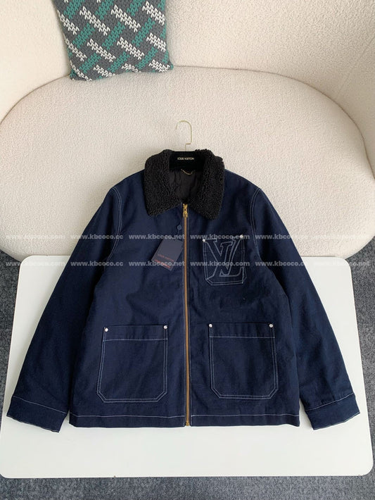 「#4007」Louis Vuitton SS25 Zippered open-and-closed spliced turn-down collar jacket