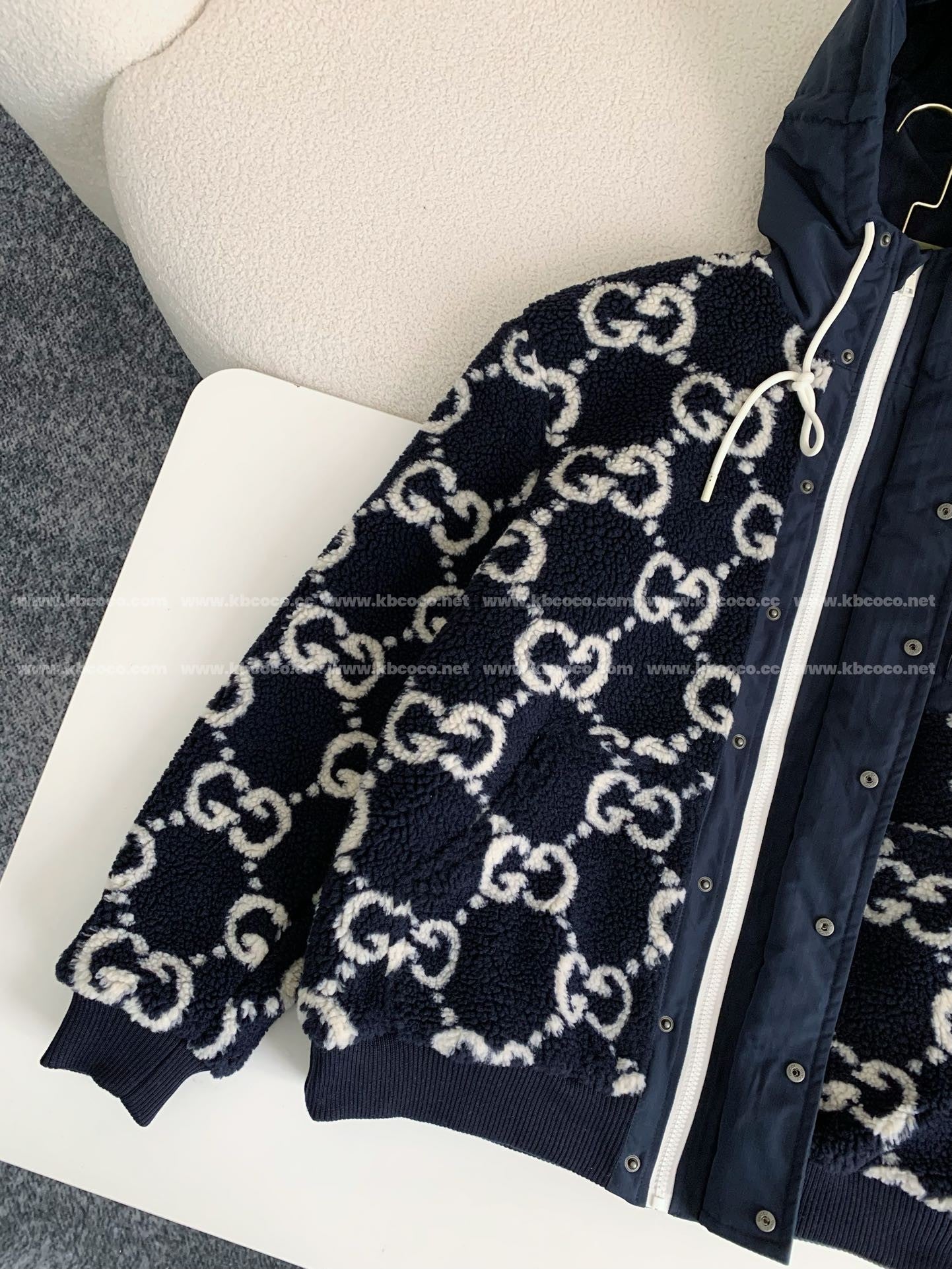 「#3762」Gucci Jacquard Lambswool Hooded Jacket