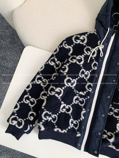 「#3762」Gucci Jacquard Lambswool Hooded Jacket