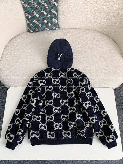 「#3762」Gucci Jacquard Lambswool Hooded Jacket