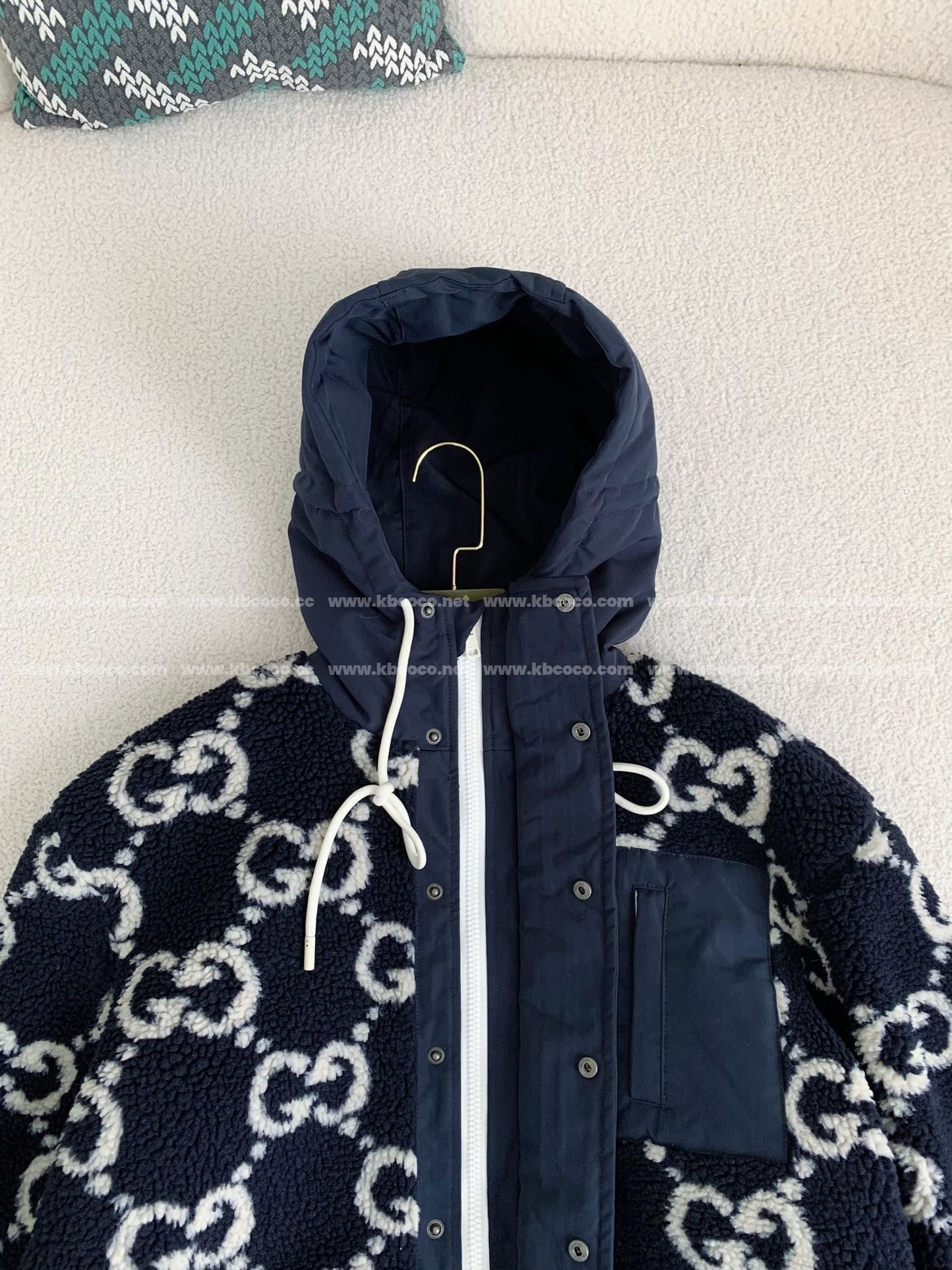 「#3762」Gucci Jacquard Lambswool Hooded Jacket