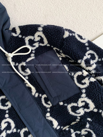 「#3762」Gucci Jacquard Lambswool Hooded Jacket