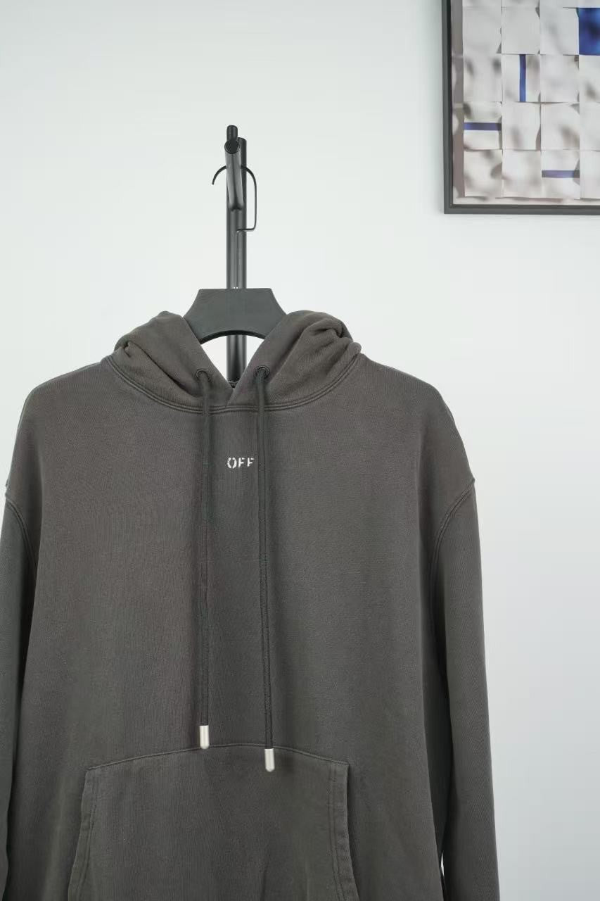 「#4216」offwhite hooded sweatshirt with psalm and Madonna print on the back