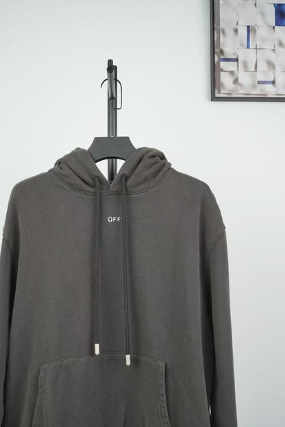 「#4216」offwhite hooded sweatshirt with psalm and Madonna print on the back