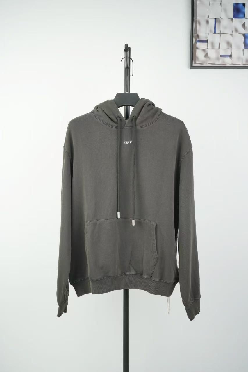 「#4216」offwhite hooded sweatshirt with psalm and Madonna print on the back