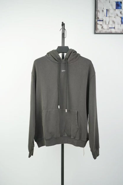 「#4216」offwhite hooded sweatshirt with psalm and Madonna print on the back