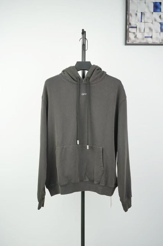 「#4216」offwhite hooded sweatshirt with psalm and Madonna print on the back
