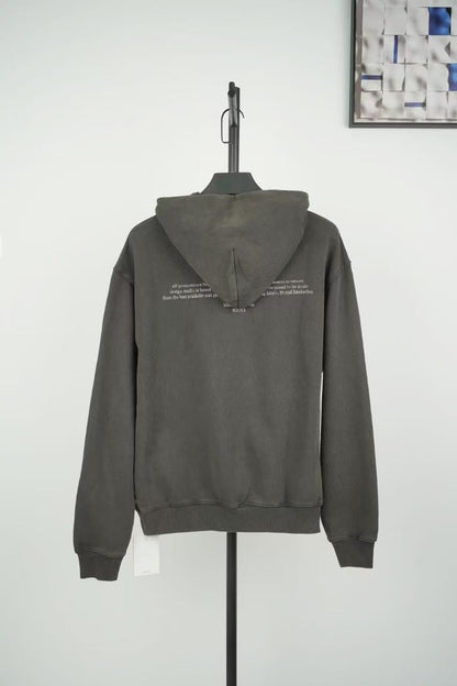 「#4217」offwhite hooded sweatshirt with psalm and Madonna print on chest