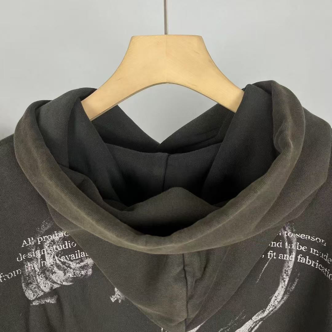 「#4218」offwhite washed old man religious hoodie