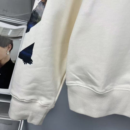 「#4222」offwhite Monet oil painting round neck sweatshirt