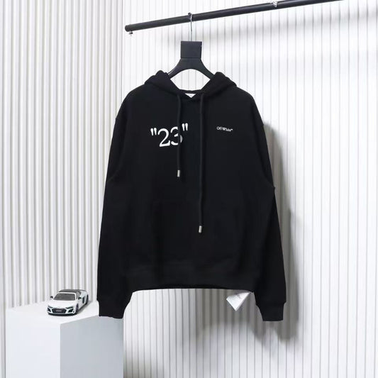 「#4223」offwhite number 23 hooded sweatshirt slash letter hoodie