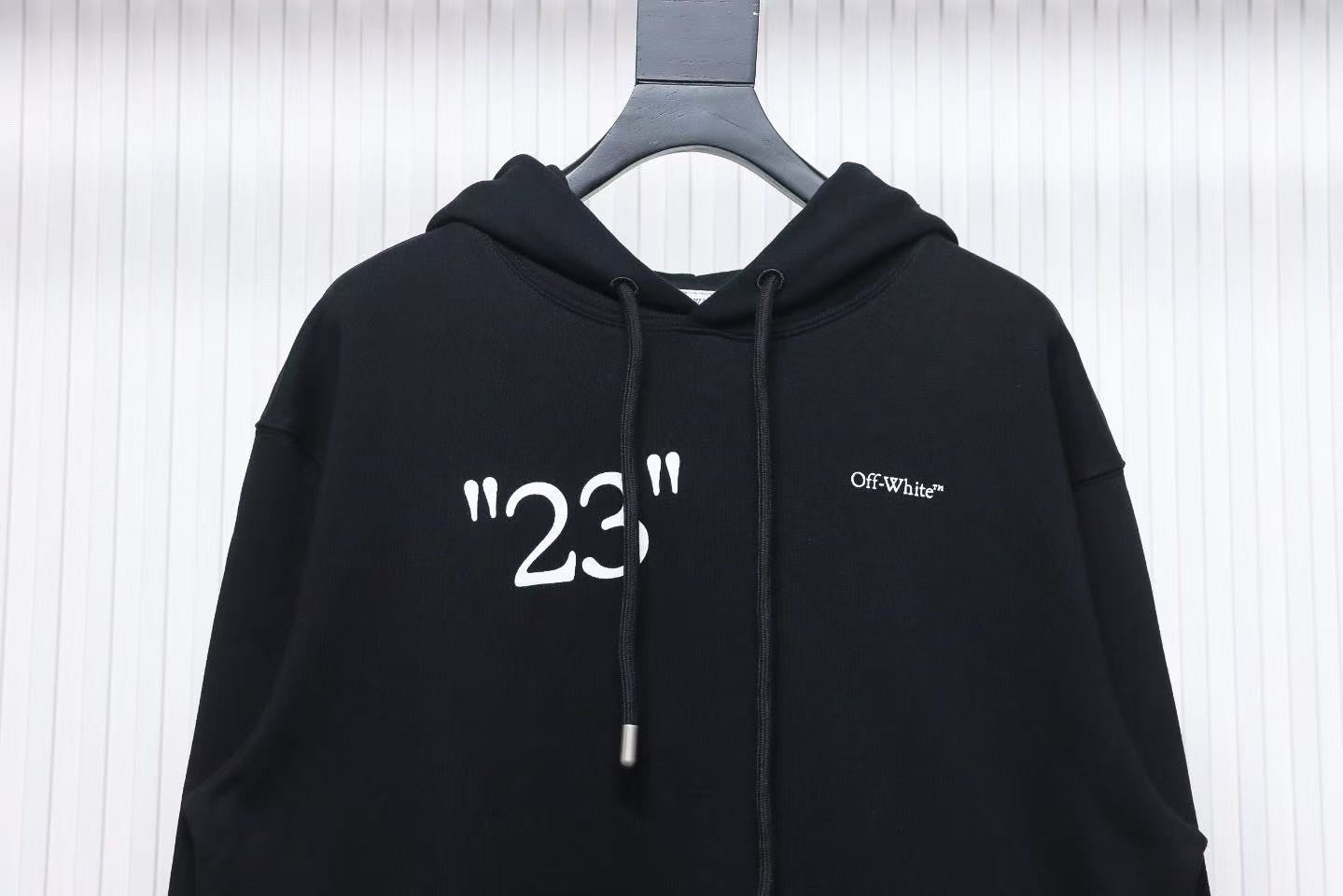 「#4223」offwhite number 23 hooded sweatshirt slash letter hoodie
