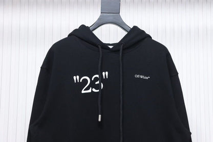 「#4223」offwhite number 23 hooded sweatshirt slash letter hoodie