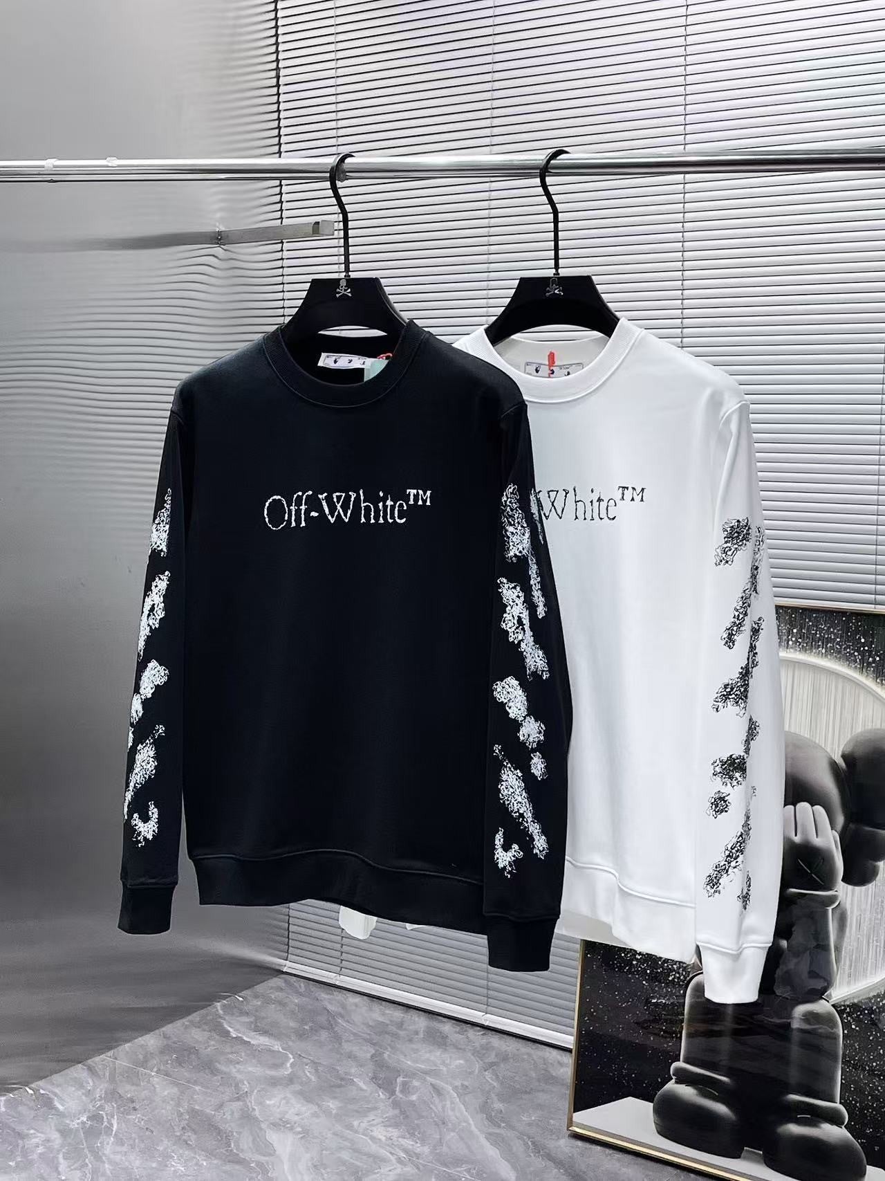 「#4225」offwhite24 autumn and winter new letter logo round neck sweatshirt