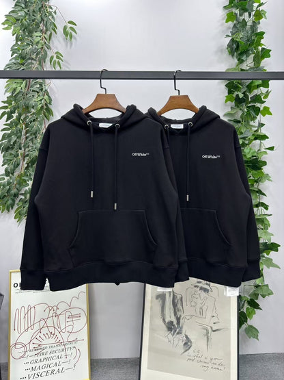 「#4226」offwhite24 autumn and winter embroidered arrow hooded sweatshirt