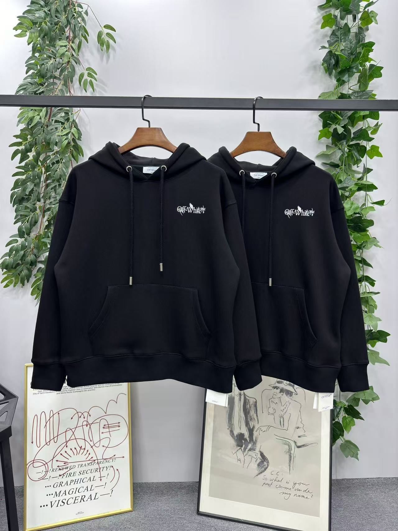 「#4227」offwhite24 autumn and winter tulip arrow hooded sweatshirt