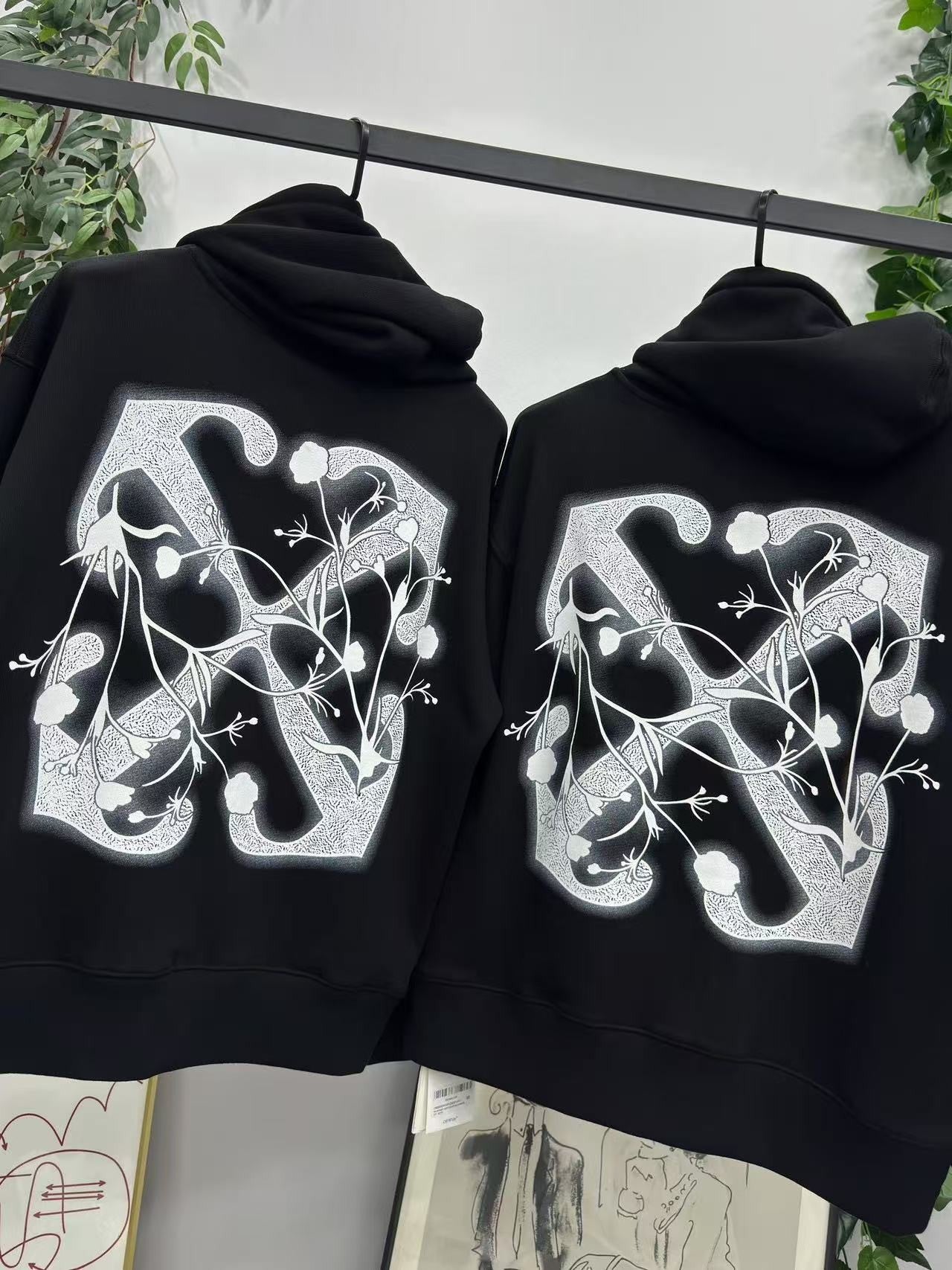 「#4227」offwhite24 autumn and winter tulip arrow hooded sweatshirt