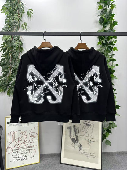 「#4227」offwhite24 autumn and winter tulip arrow hooded sweatshirt