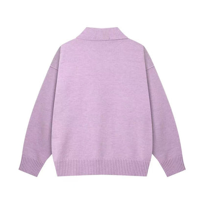 「#4233」Amiri autumn and winter new big heart jacquard collar pullover sweater
