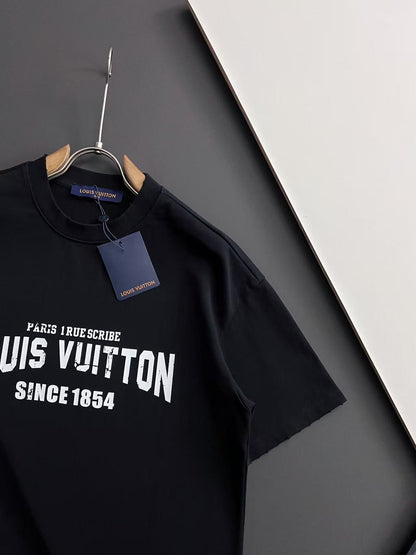 「#4235」Louis Vuitton logo print crew neck T-shirt