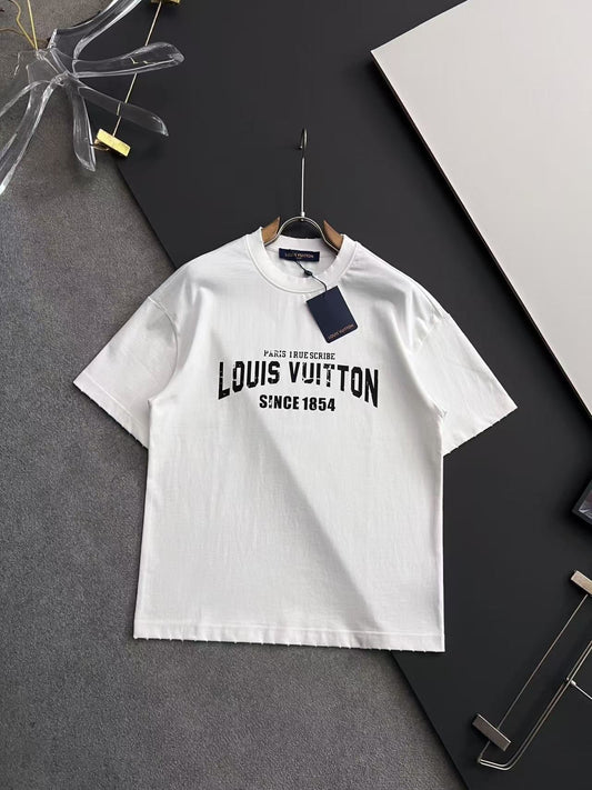 「#4235」Louis Vuitton logo print crew neck T-shirt