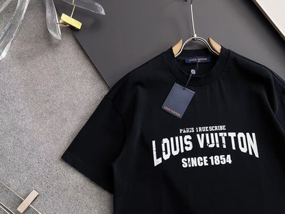 「#4235」Louis Vuitton logo print crew neck T-shirt
