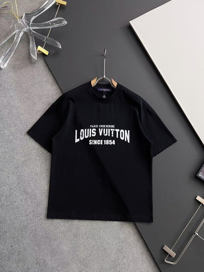 「#4235」Louis Vuitton logo print crew neck T-shirt