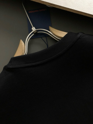 「#4242」Louis Vuitton SpringSummer Black Checkerboard Label Toothbrush Embroidery T-shirt