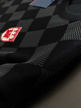 「#4242」Louis Vuitton SpringSummer Black Checkerboard Label Toothbrush Embroidery T-shirt