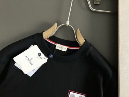 「#4243」Moncler Spring/Summer Black Racket Printed Craft T-shirt