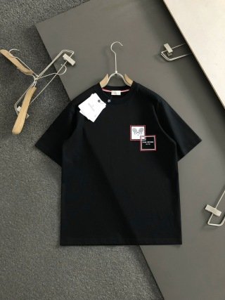 「#4243」Moncler Spring/Summer Black Racket Printed Craft T-shirt