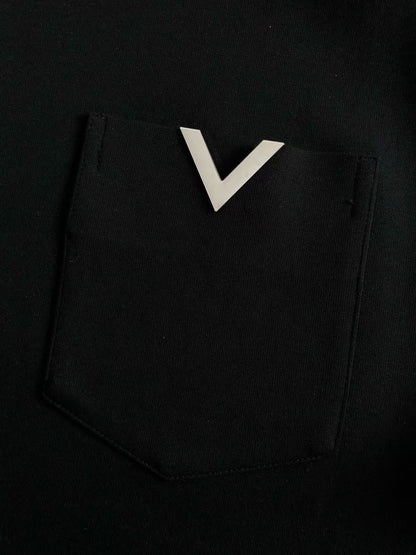 「#4255」Louis Vuitton new imported polo T-shirt with metal pocket inserts