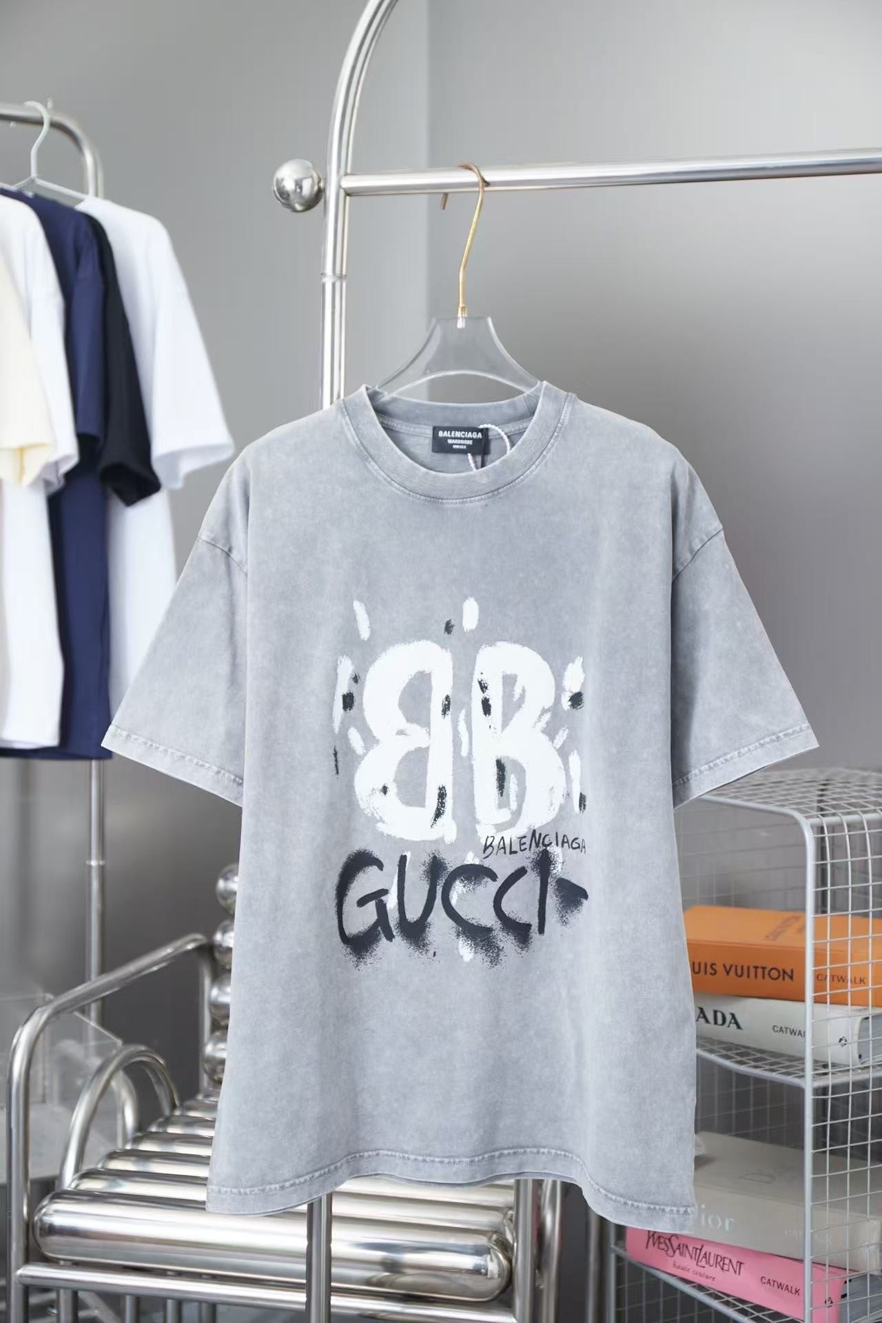「#4269」Balenciaga SpringSummer New Flame Hot Diamond T-shirt