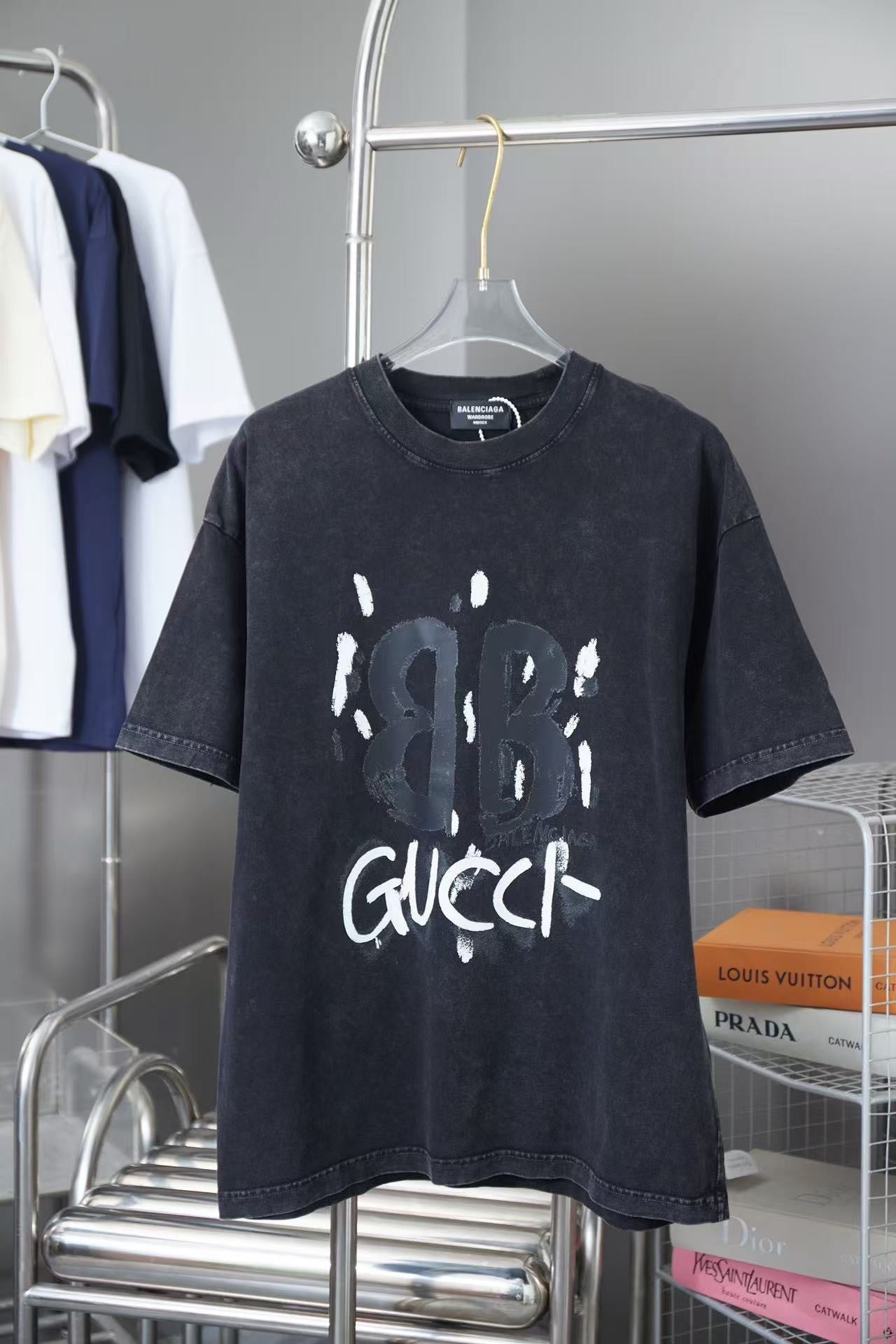 「#4269」Balenciaga SpringSummer New Flame Hot Diamond T-shirt