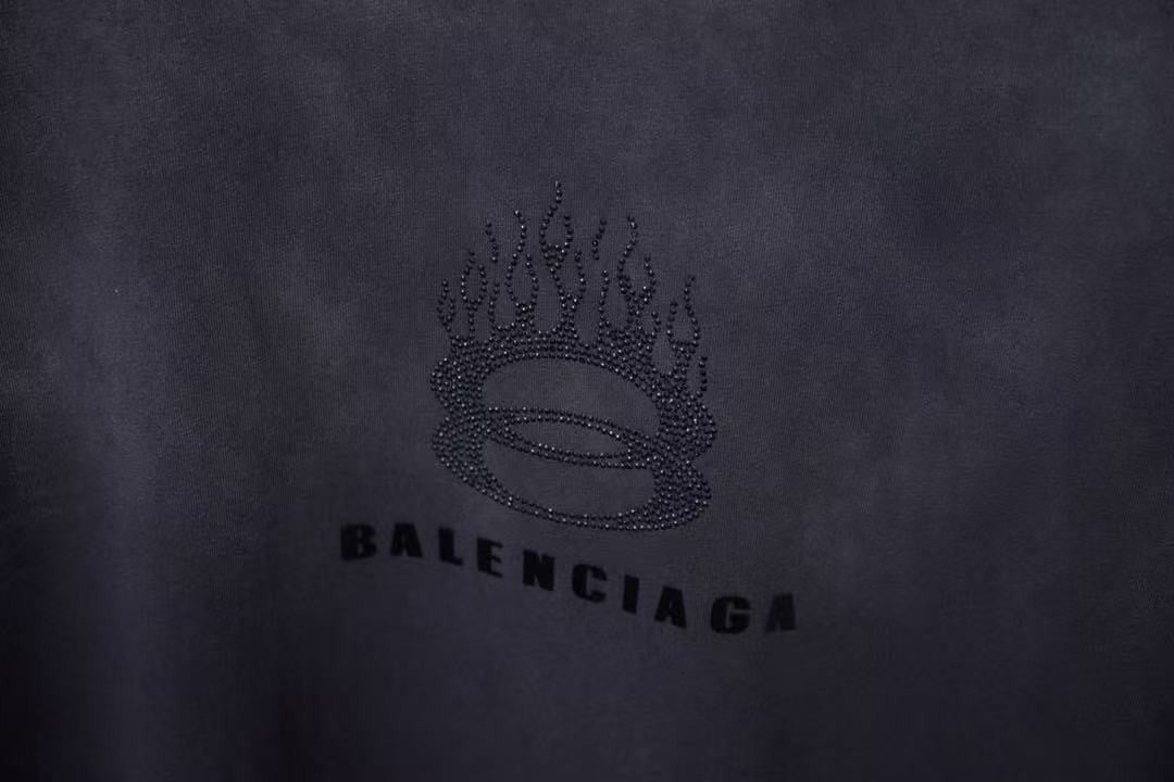 「#4269」Balenciaga Spring/Summer New Flame Hot Diamond T-shirt