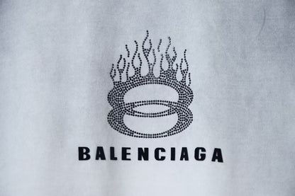 「#4269」Balenciaga Spring/Summer New Flame Hot Diamond T-shirt