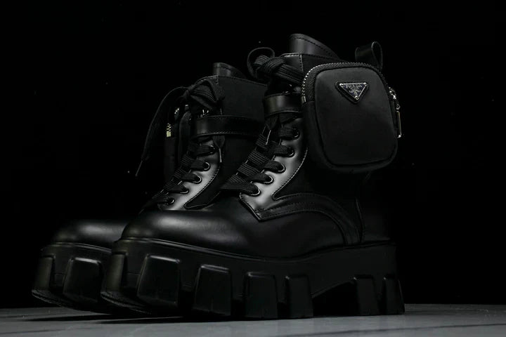 Prada Monolith Boots with Pouch 'Black'
