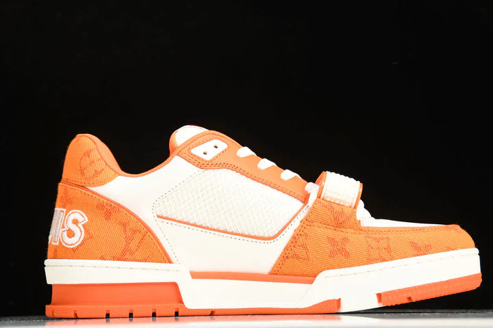 Louis Vuittоп Trainer Low Velcro Strap 'Monogram Denim Orange'