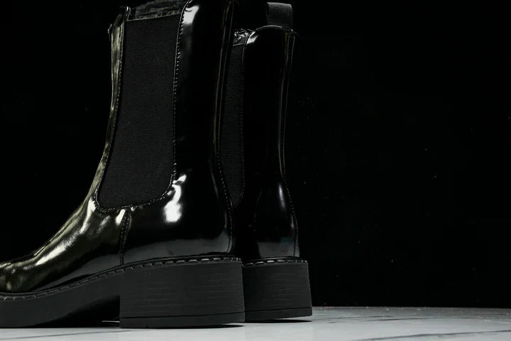 Prada Patent Chelsea Boots 'Black'